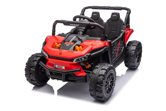 Electric ride-on car UTV Small 12V, red, Rear wheel drive, 12V battery, Plastic wheels, Wide double 