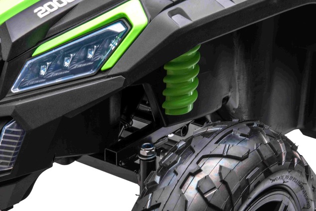 Electric Ride-on car UTV XXL 24V, green, two-seater, Engine with differential, Inflatable rubber whe