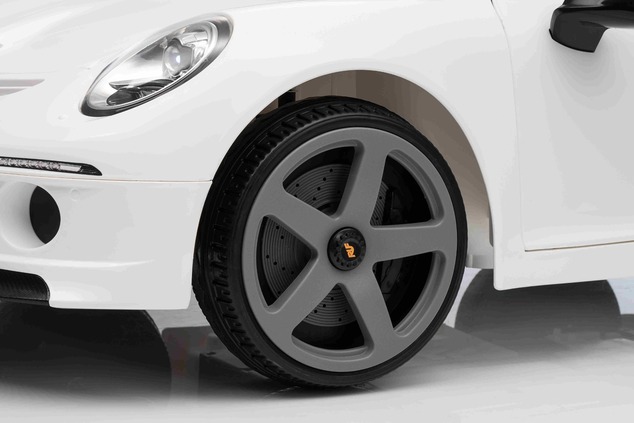 Electric Ride-on car RUF GT 12V, white, Opening doors, 2.4 GHz remote control, LED lights front and 