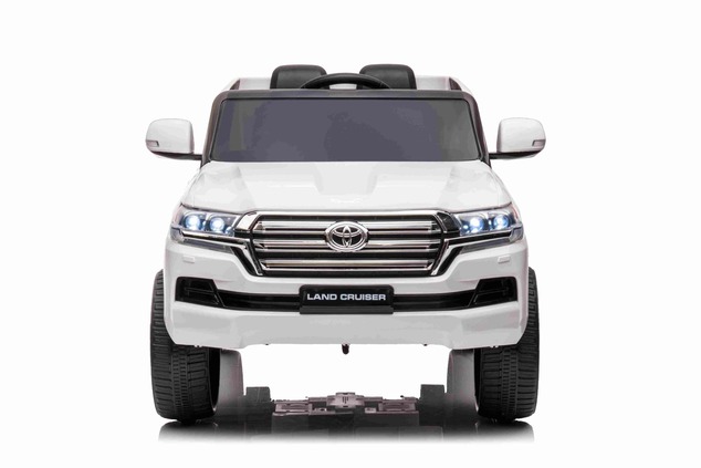 Electric Ride on Car Toyota Landcruiser 12V, WHITE, Leatherette seat, 12V/7AH Battery, Opening doors