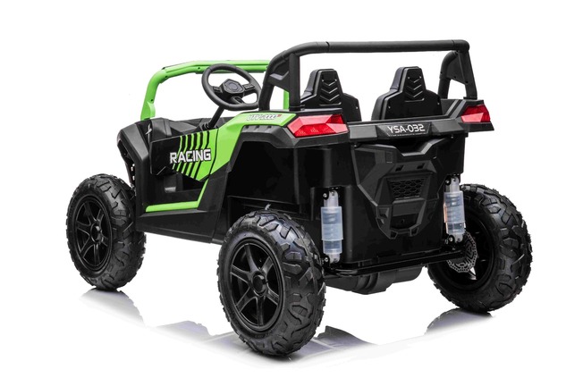 Electric Ride-on car UTV XXL 24V, green, two-seater, Engine with differential, Inflatable rubber whe