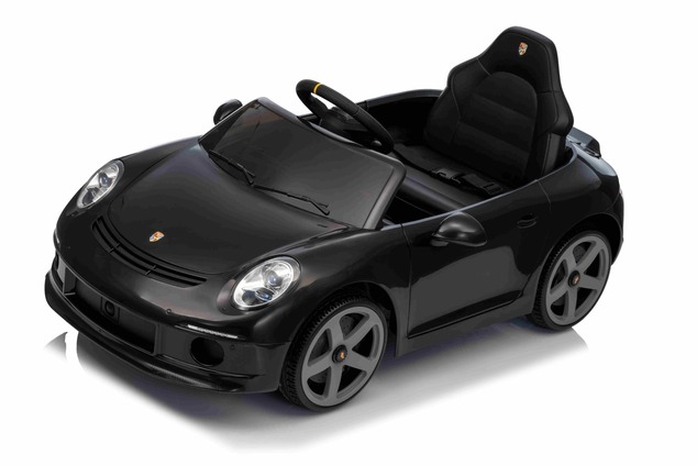 Electric Ride-on car RUF GT 12V, black, Opening doors, 2.4 GHz remote control, LED lights front and 