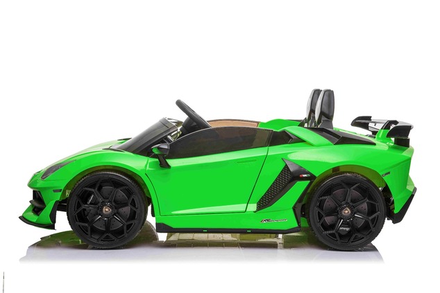 Electric Ride on Car Lamborghini Aventador 12V for two users, Green, Vertical opening doors, 2 x 12V