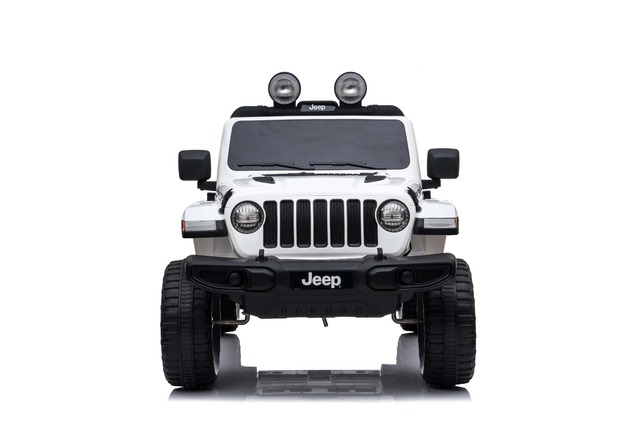 Electric Ride-On JEEP Wrangler, White, Double Leather Seat, Radio with Bluetooth and USB Input, 4x4 