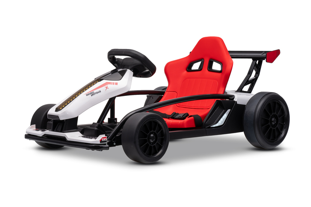 Drift kart elettrico per bambini 24 V | Beneo Motors Drift Car | Bianco | 2 × 200 W | Batteria al litio