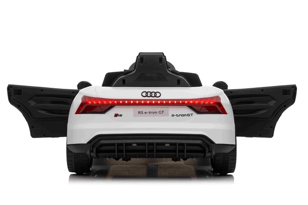 Electric Ride-on car Audi RS E-tron GT 12V, white, wide single seat, 2.4 GHz remote control, USB / A