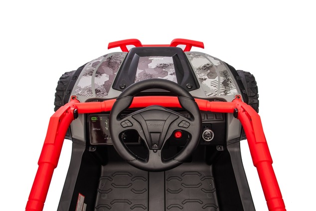 Electric Ride-on car Kawasaki TERYX KRX 1000 12V, red, single seat, rear axle suspension, 2.4 Ghz re