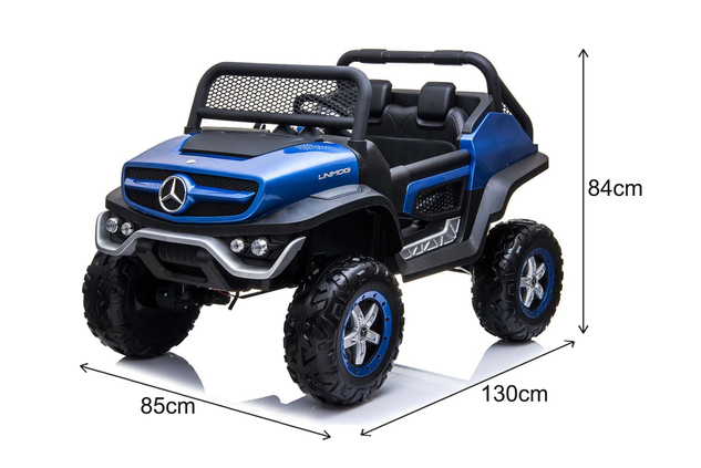 Electric Ride-On Toy Car Mercedes-Benz UNIMOG - Blue Painted, 2.4Ghz Remote controller, 4 X 4, two-s