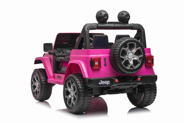 Electric Ride-On JEEP Wrangler, Pink, Double Leather Seat, Radio with Bluetooth and USB Input, 4x4 D