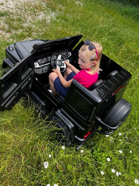 Electric Ride-on car Mercedes-Benz G63 AMG 4x4² Two-seater 12V, red, MP3 Player with USB/AUX input,