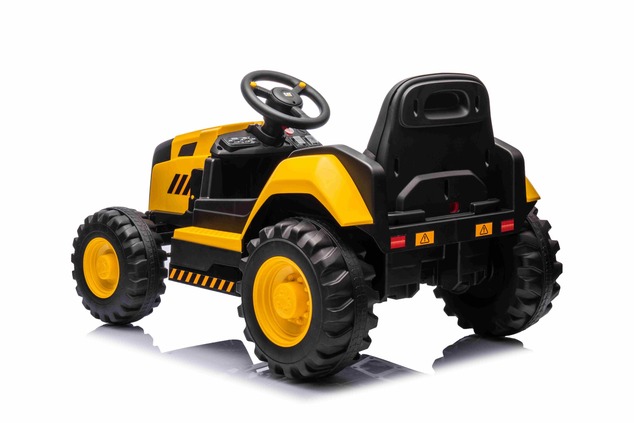 Licensed Caterpillar Electric Excavator, Single Seat, Yellow, USB Input on MP3 Player, Rear Drive wi