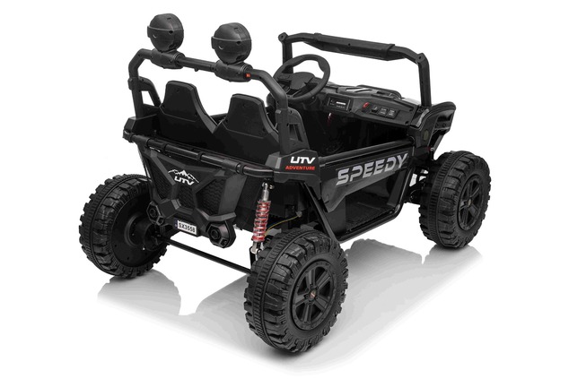 Electric Ride-on car T-REX Ride 4x4 Two-seater 24V, black, MP3 Player with USB/AUX input, 4x4 drive,
