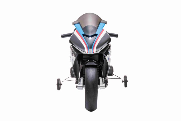 Electric Motorbike BMW HP4 RACE 12V, Licensed, white, 12V battery, EVA soft wheels, 2 x 35W Engines,