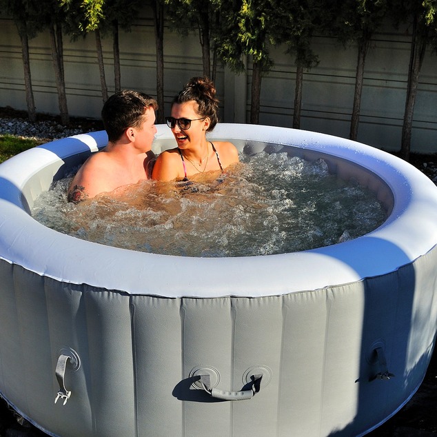 BeneoSpa NEW Portable Inflatable Bubble Spa, Hot Tube, Jacuzzi, Grey