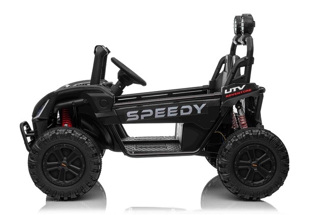 Electric Ride-on car T-REX Ride 4x4 Two-seater 24V, black, MP3 Player with USB/AUX input, 4x4 drive,
