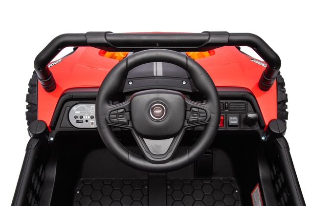 Electric ride-on car UTV Small 12V, red, Rear wheel drive, 12V battery, Plastic wheels, Wide double 