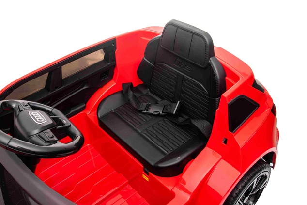 Auto elettrica per bambini Audi RS6 12V, Rosso | Sedile in pelle | Porte apribili | 2 × 25 W motore 