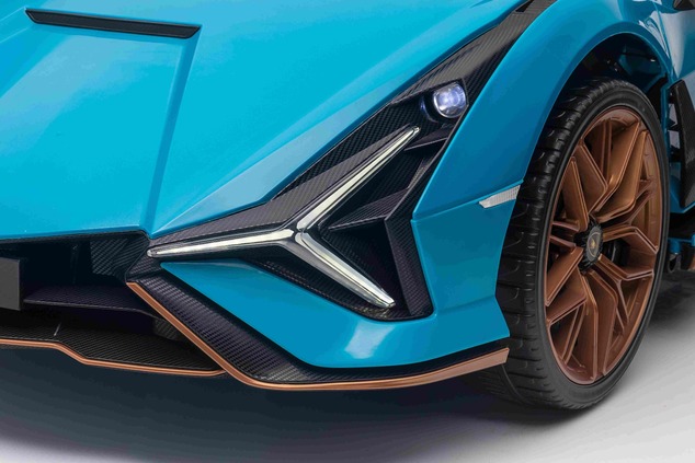 Electric Ride-on car Lamborghini Sian 4X4, blue, 12V, 2.4 GHz remote control, USB / AUX Input, Bluet