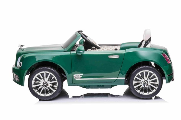 Electric ride-on car Bentley Mulsanne 12V, green, Leatherette seat, 2.4 GHz remote control, Eva whee