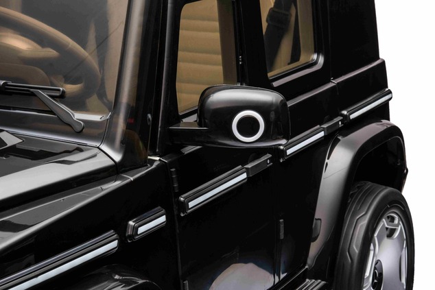 Electric Ride-on car Mercedes-Benz EQG 12V, black, LED underlighted body parts, Functional front and