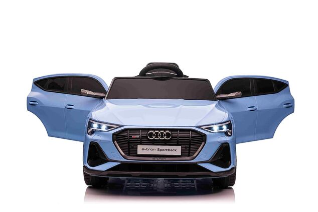 Electric ride-on car Audi E-tron Sportback 4x4 blue, Leatherette seat, 2.4 GHz remote control, Eva w