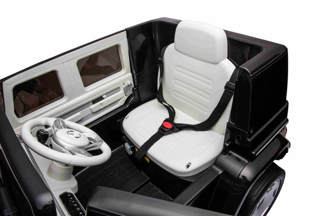 Electric Ride-on car Mercedes-Benz EQG 12V, black, LED underlighted body parts, Functional front and