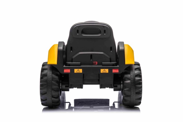 Licensed Caterpillar Electric Excavator, Single Seat, Yellow, USB Input on MP3 Player, Rear Drive wi