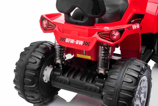 Electric QUAD SUPERPOWER 12V, red, Plastic wheels with rubber band, 2 x 45W Motor, plastic seat, sus