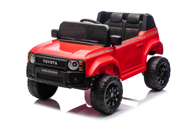 Electric ride-on car Toyota Landcruiser 12V, red, wide single seat, 2.4 GHz remote control, USB / AU