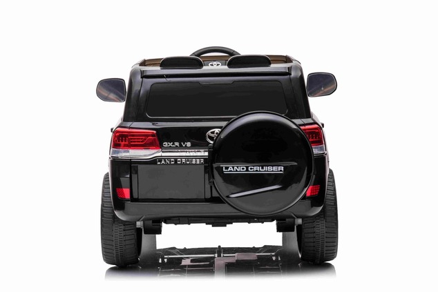 Electric Ride on Car Toyota Landcruiser 12V, BLACK, Leatherette seat, 12V/7AH Battery, Opening doors