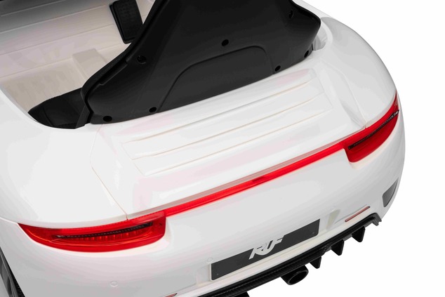 Electric Ride-on car RUF GT 12V, white, Opening doors, 2.4 GHz remote control, LED lights front and 