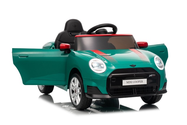 Electric Ride-on car Mini Cooper 12V, green, MP3 Player with USB and Bluetooth connection, 2.4 GHz r