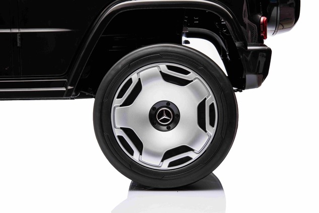Electric Ride-on car Mercedes-Benz EQG 12V, black, LED underlighted body parts, Functional front and