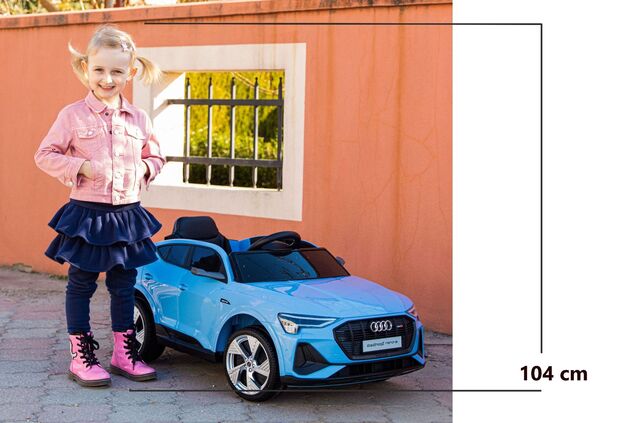 Electric ride-on car Audi E-tron Sportback 4x4 white, Leatherette seat, 2.4 GHz remote control, Eva