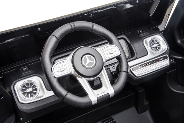Electric Ride-on car Mercedes-Benz G63 AMG 4x4 Two-seater 24V, white, MP3 Player with USB/AUX and Bl