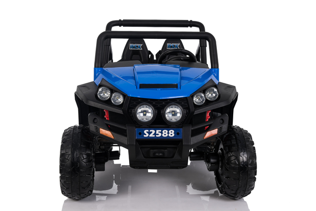 Electric Ride-On Toy Car RSX Blue - 2.4Ghz, 2x12V, 4 X MOTOR, remote control, two-seats in leather, 
