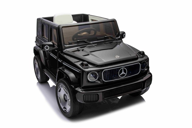 Electric Ride-on car Mercedes-Benz EQG 12V, black, LED underlighted body parts, Functional front and
