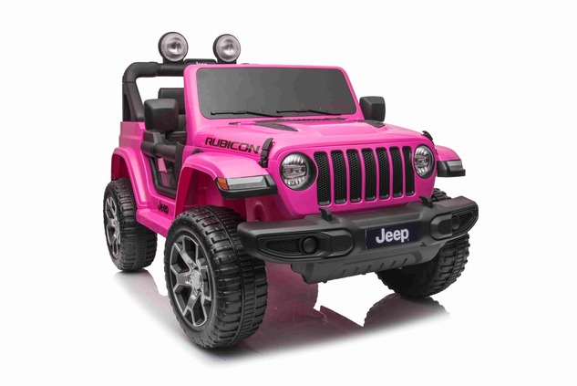 Electric Ride-On JEEP Wrangler, Pink, Double Leather Seat, Radio with Bluetooth and USB Input, 4x4 D