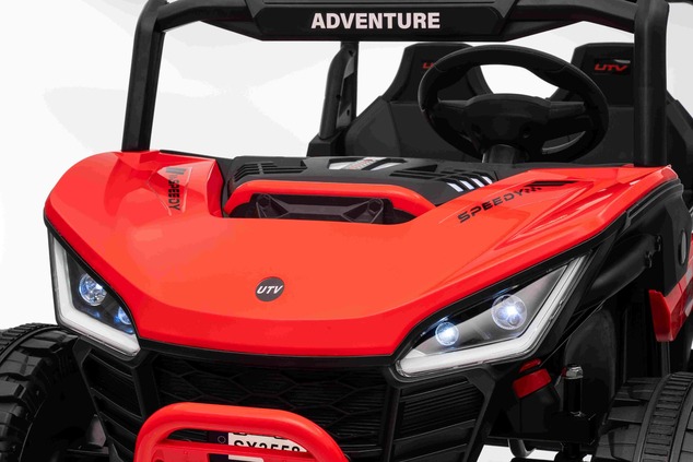 Electric Ride-on car T-REX Ride 4x4 Two-seater 24V, red, MP3 Player with USB/AUX input, 4x4 drive, L