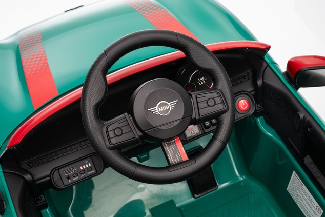 Electric Ride-on car Mini Cooper 12V, green, MP3 Player with USB and Bluetooth connection, 2.4 GHz r