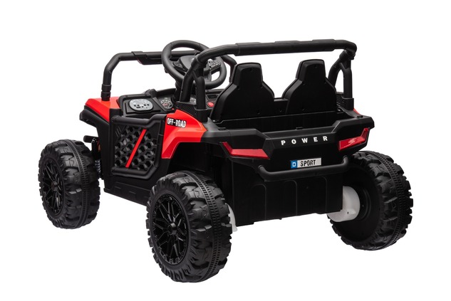 Electric ride-on car UTV Small 12V, red, Rear wheel drive, 12V battery, Plastic wheels, Wide double 