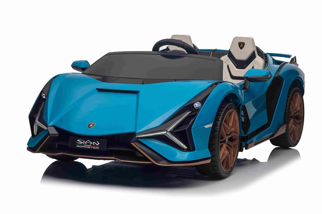 Electric Ride-on car Lamborghini Sian 4X4, blue, 12V, 2.4 GHz remote control, USB / AUX Input, Bluet
