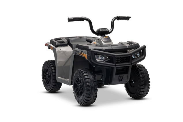 Licensed electric Ride-on quad Arctic Cat 12V with rear wheel drive, grey, LED lights, Lithium batte