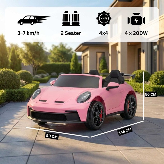 Kids Electric Ride-On Porsche 911 GT3 24V 4x4 | Licensed | Beneo Motors | 2 Seater | Lithium Battery
