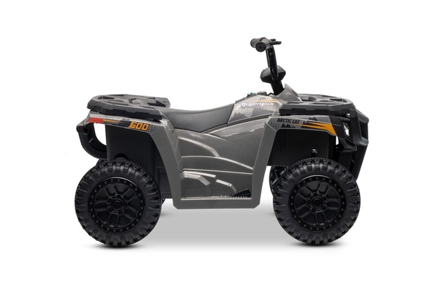 Licensed electric Ride-on quad Arctic Cat 12V with rear wheel drive, grey, LED lights, Lithium batte