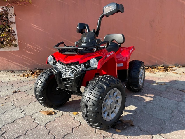 Electric QUAD SUPERPOWER 12V, red, Plastic wheels with rubber band, 2 x 45W Motor, plastic seat, sus