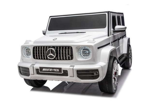 Electric Ride-on car Mercedes-Benz G63 AMG 4x4 Two-seater 24V, white, MP3 Player with USB/AUX and Bl
