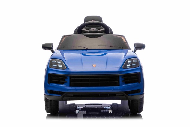 Auto elettrica per bambini Porsche Cayenne 12V con trazione posteriore - con licenza (1 posto), blu,