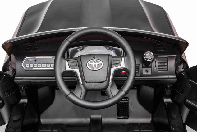 Electric Ride on Car Toyota Landcruiser 12V, BLACK, Leatherette seat, 12V/7AH Battery, Opening doors