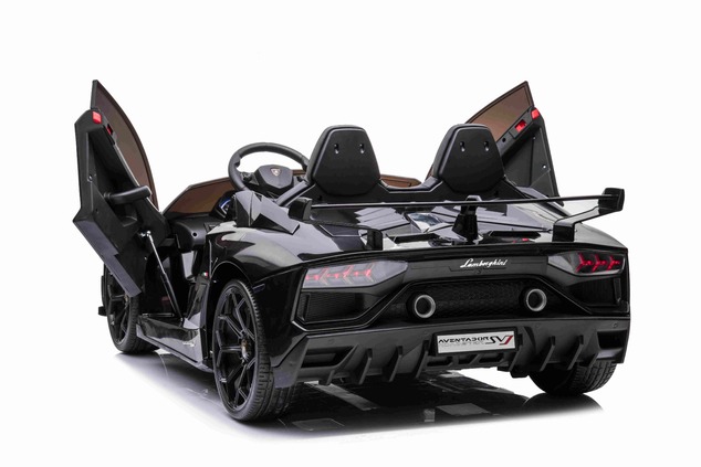 Electric Ride on Car Lamborghini Aventador 12V for two users, Black, Vertical opening doors, 2 x 12V